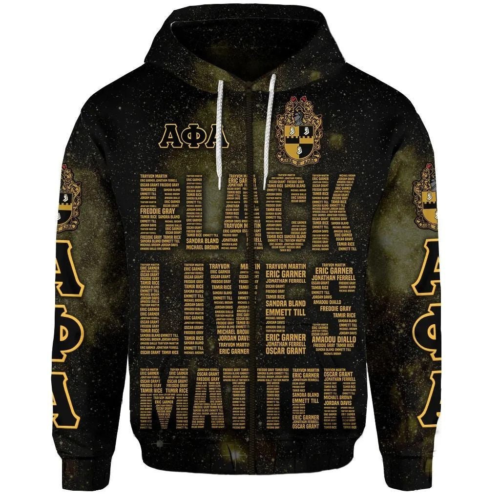 Fraternity Hoodie – Alpha Phi Alpha Fraternity Black Lives Matter No.1 Zip Hoodie