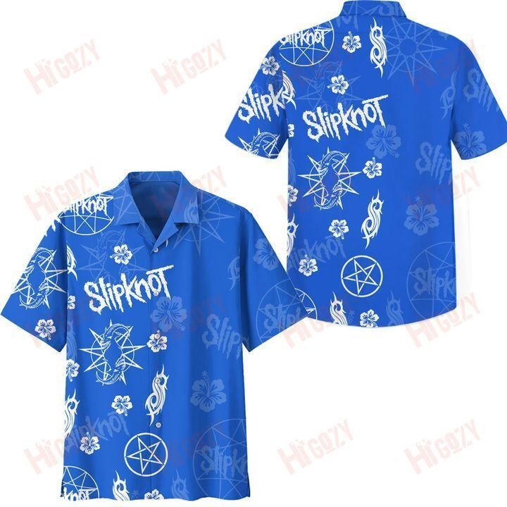 Slipknot Blue Hawaii Aloha Shirts Band Short Sleeve Hawaii For Men Ha48798