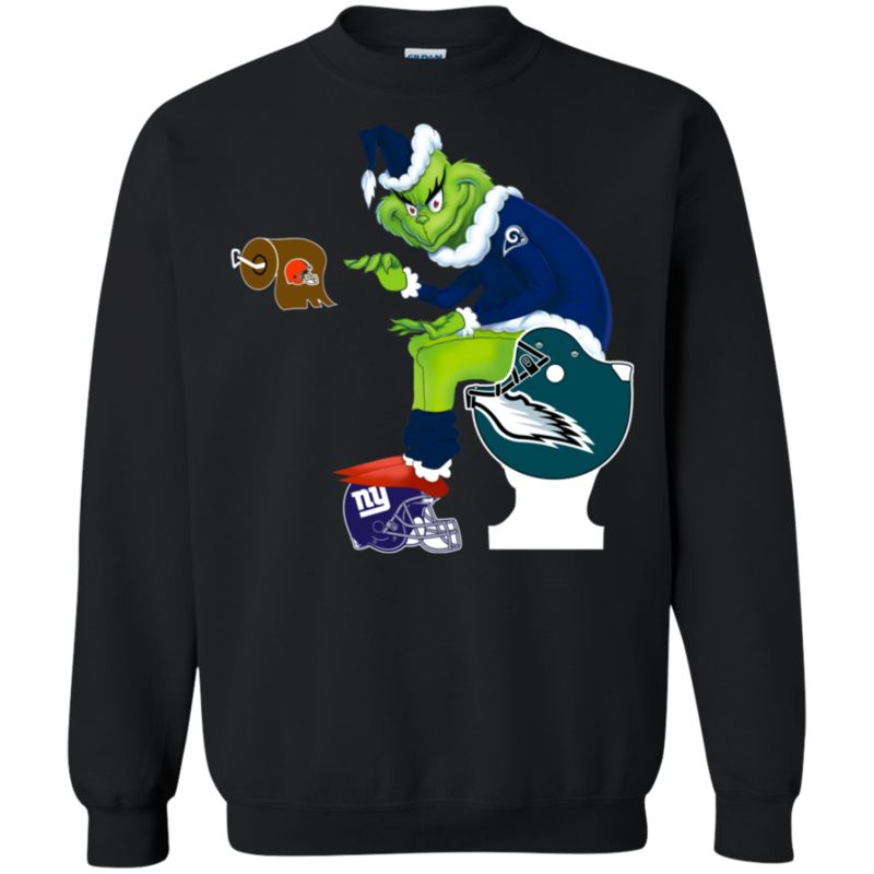 Los Angeles Rams Toilet Grinch Santa Claus Football Fan Sweatshirt