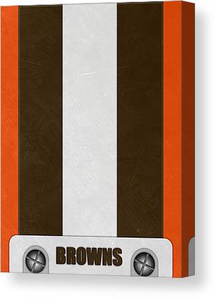 1 Cleveland Browns Helmet Art Joe Hamilton Canvas Print