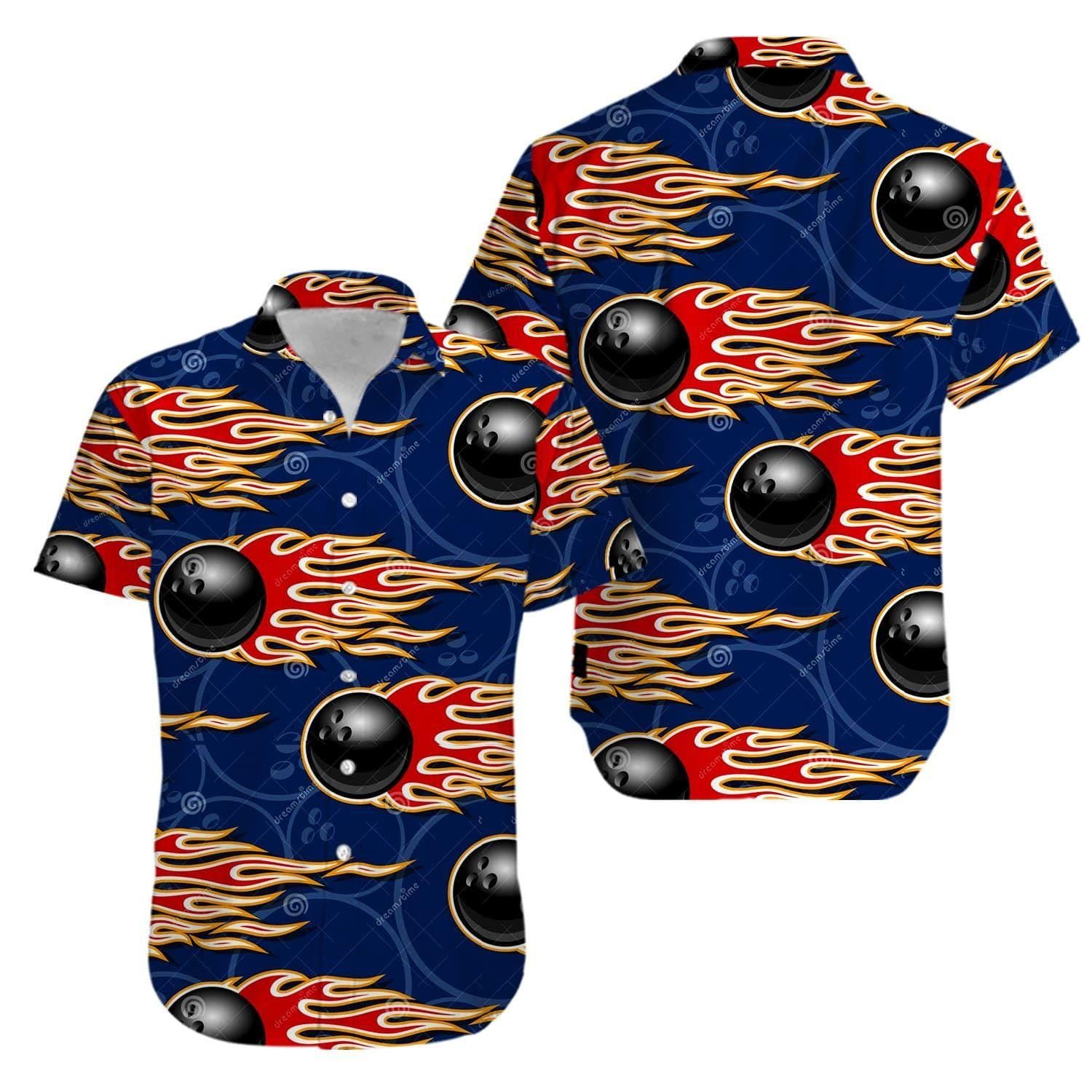 Bowling Fire Aloha Hawaii Shirt Colorful Short Sleeve Summer Beach Casual For Men And Women Ha76081