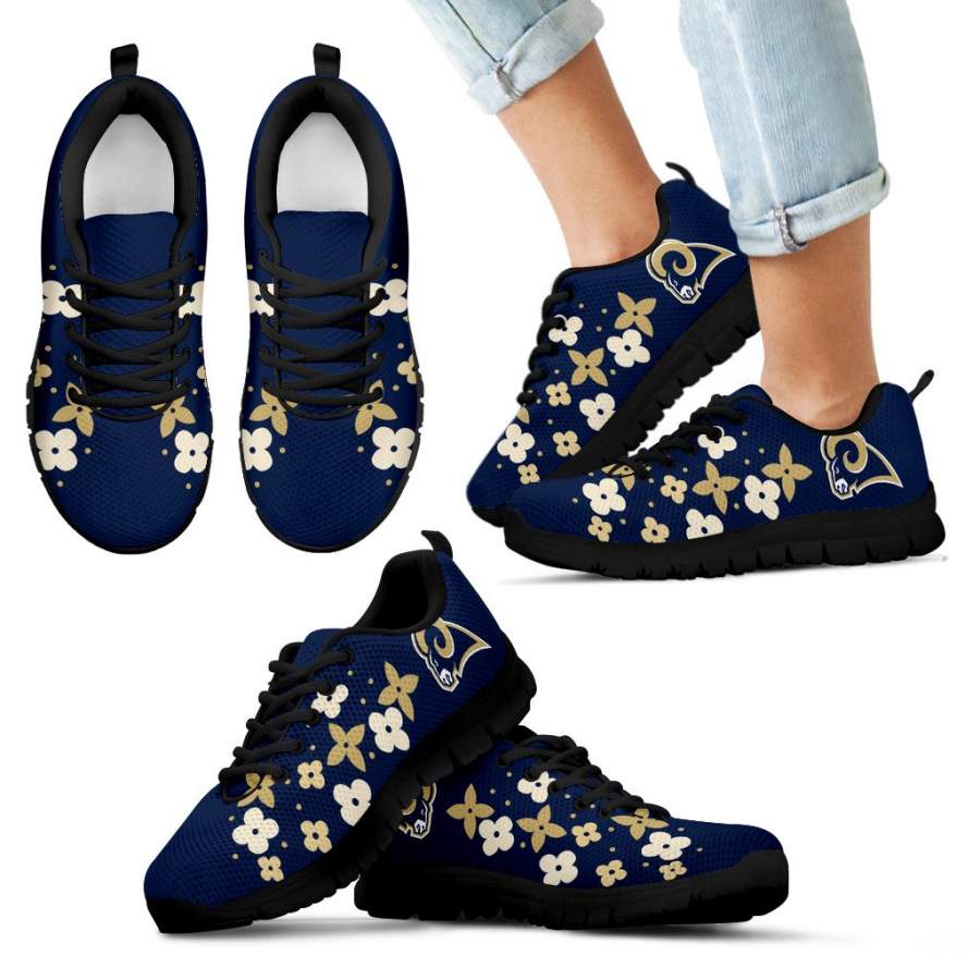 Flowers Pattern Los Angeles Rams Sneakers