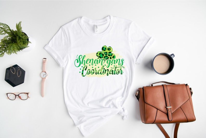 Shenanigans Coordinator Shirt, St Patricks Day Shirt, Irish Gifts, Clover Shirt, Shamrock Shirt, Leopard Shamrock