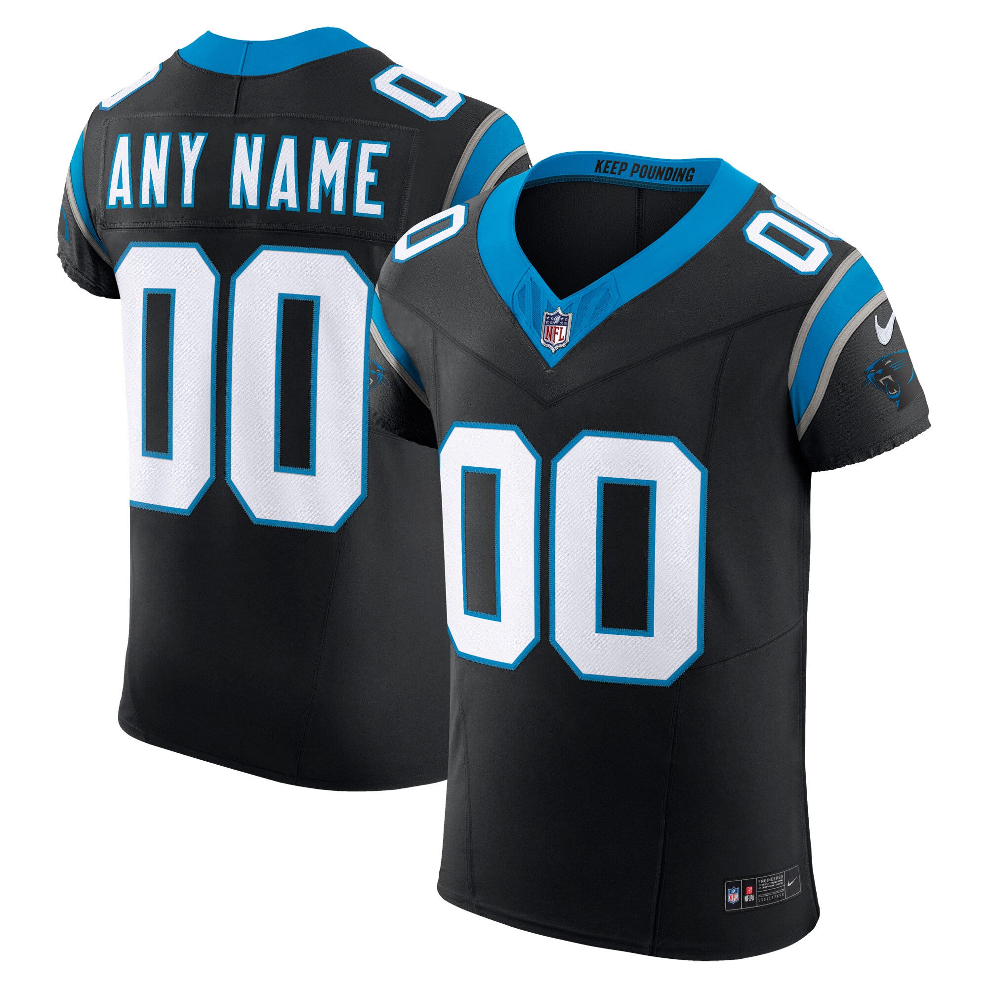 Carolina Panthers Vapor F.U.S.E. Elite Custom Jersey – Black