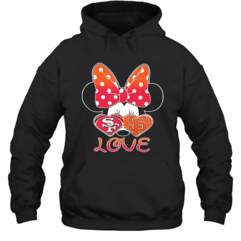 Minnie Mouse Love San Francisco 49Ers And San Francisco Giants Heart Hoodie