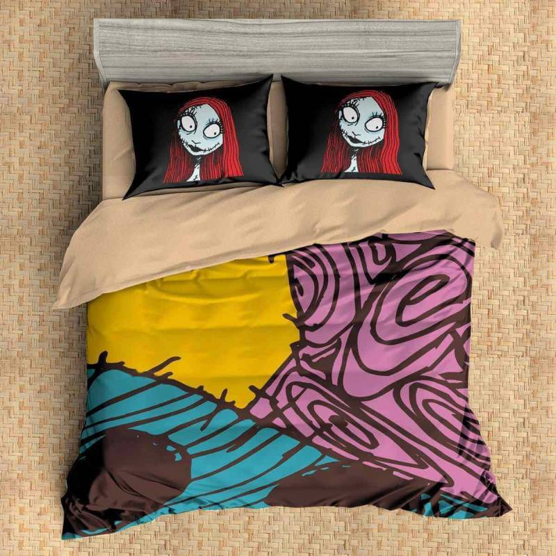 3D Bedding Set The Nightmare Before Christmas Duvet Cover Set 3PCS Flat Sheet Pillowcases 1