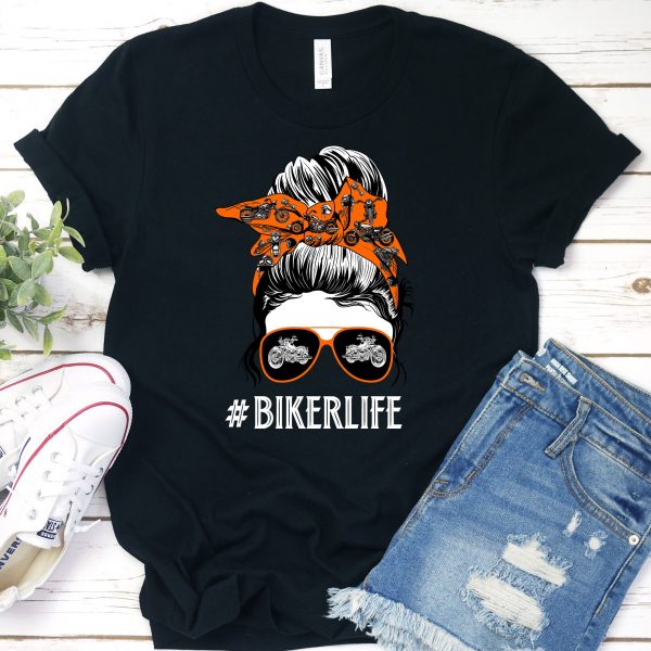 Biker Life Messy Bun Tee