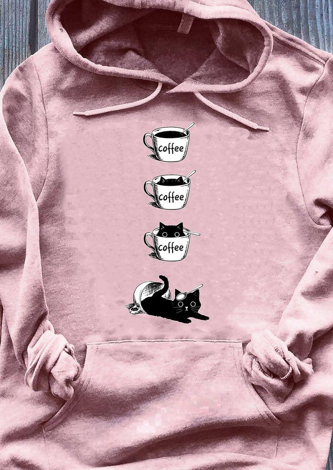 Love Black Cat Coffee Gift Standard Hoodie