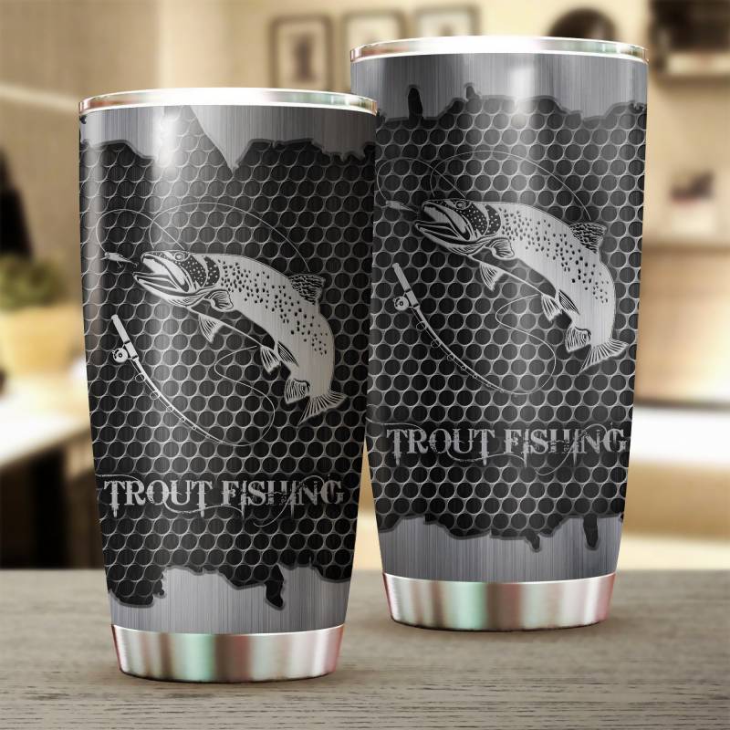 Trout Fishing Metal Stainless Steel Tumbler 20 Oz HC27511