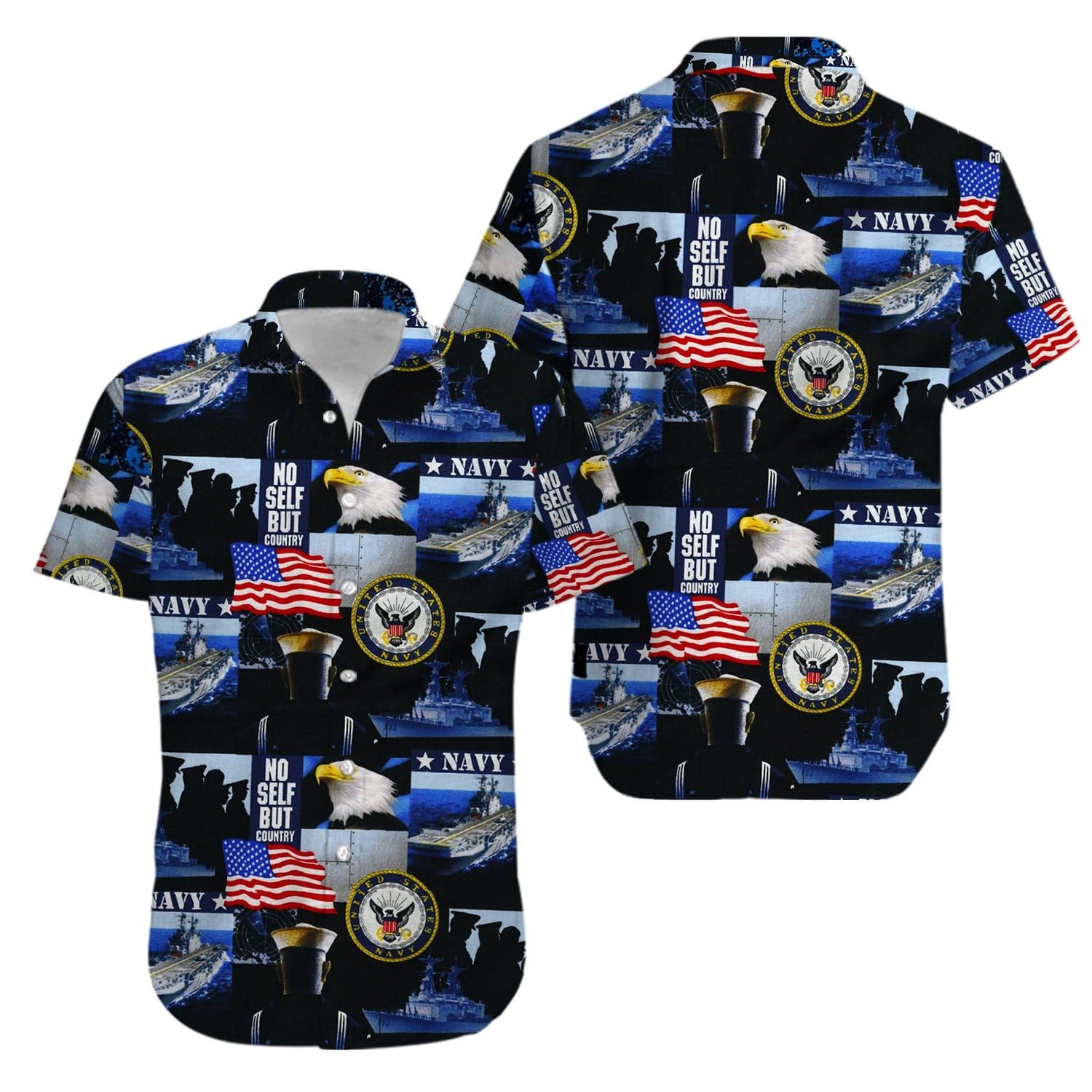 Veteran Soldier No self but country US Navy Hawaiian Shirts #KV