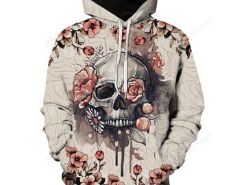 Flower Skull Hoodie 3D Print M – 3XL for Men and Women,gift for you , Hoodie 3D ,Top Hoodie,gift for Men,Women,mother,Father 3D All Over Print best gift personalized