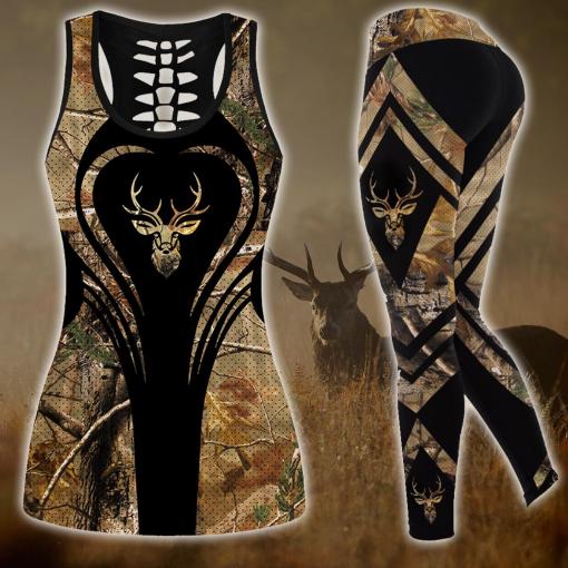 Love Hunting, Country Girl, Deer Hunter Combo Leggings And Hoodie , Leggings And Tanktop Forest Camouflage Custom Hoodie All Over Printed