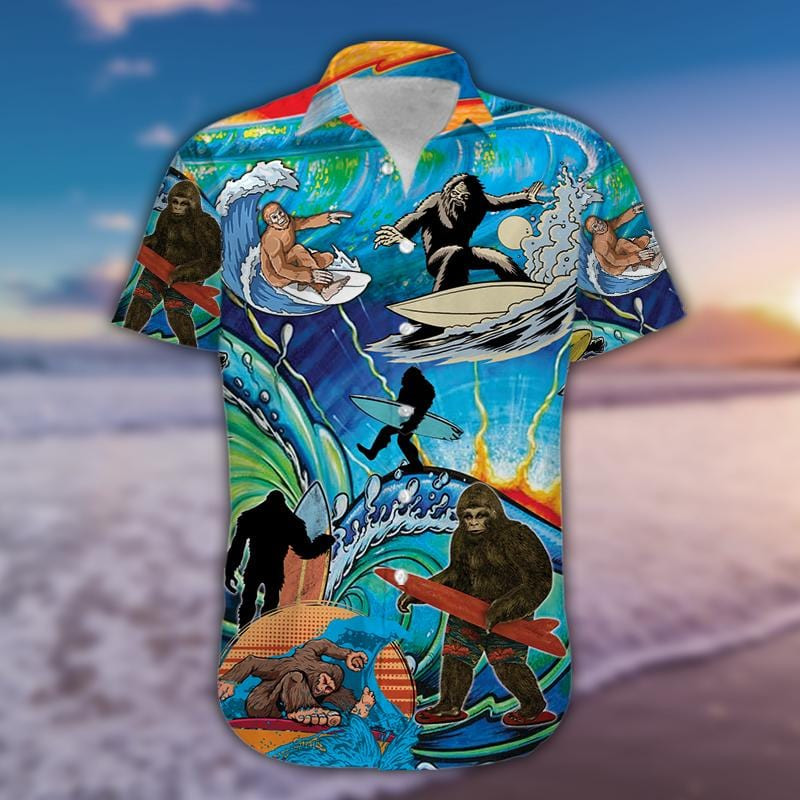 Cool Bigfoot Surfing Hawaii Shirts Ha43397