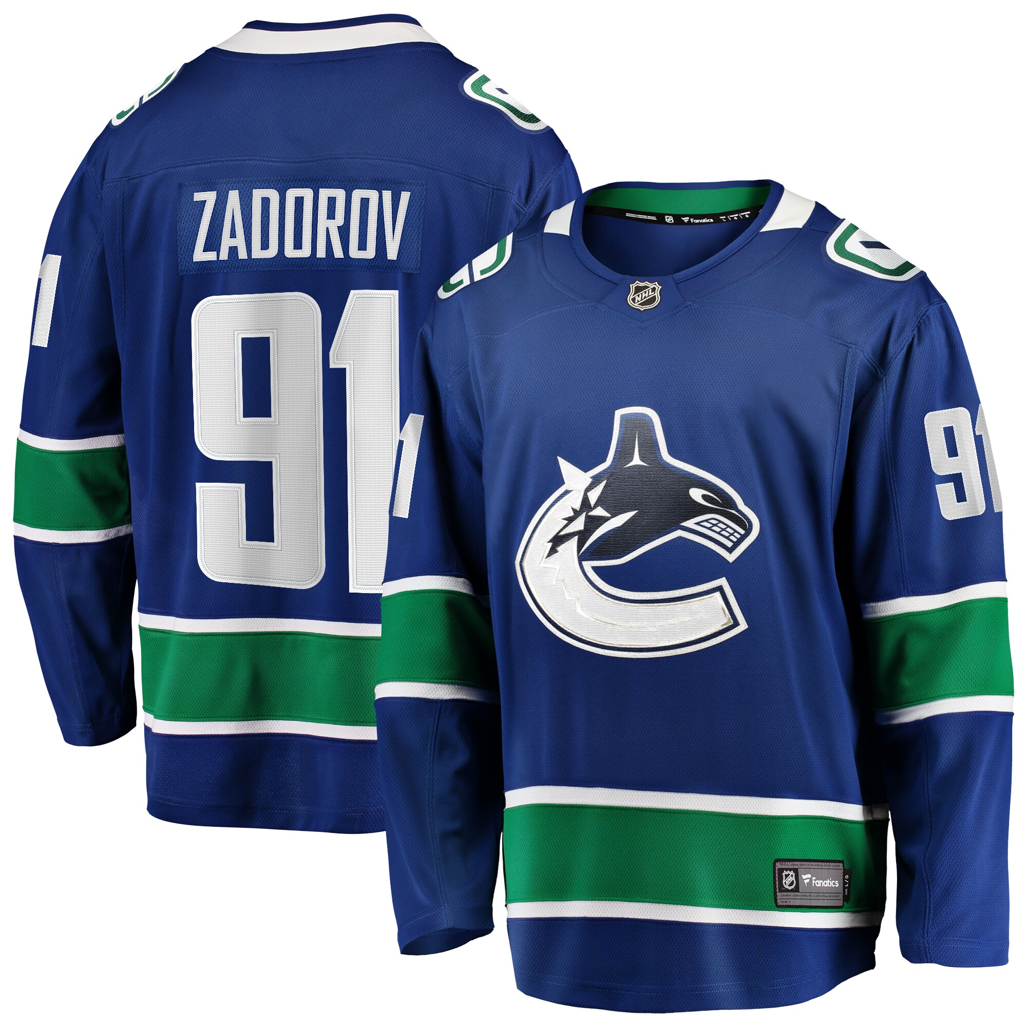 Nikita Zadorov Vancouver Canucks Branded Home Premier Breakaway Player Jersey – Blue