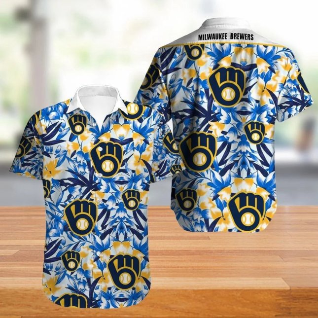 Milwaukee Brewers Hawaiian Shirt Blue Breeze
