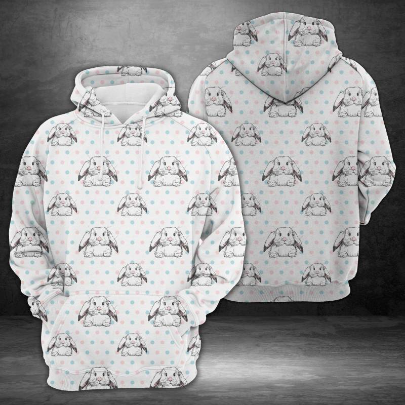 Cute pattern with little rabbits H4512 – All Over Print Unisex Hoodie