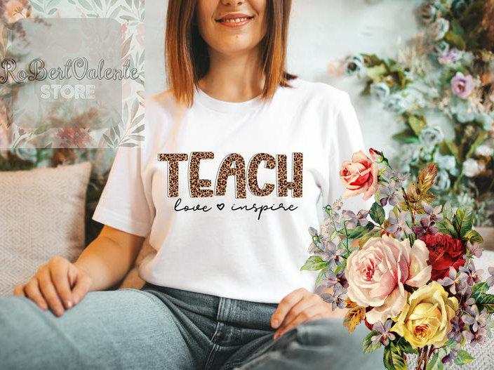 Teach Love Inspire Shirt For Teacher Teacher Tshirt For Women Leopard Teach T Shirt For Teacher Teacher Appreciation Gift From Student Shirt