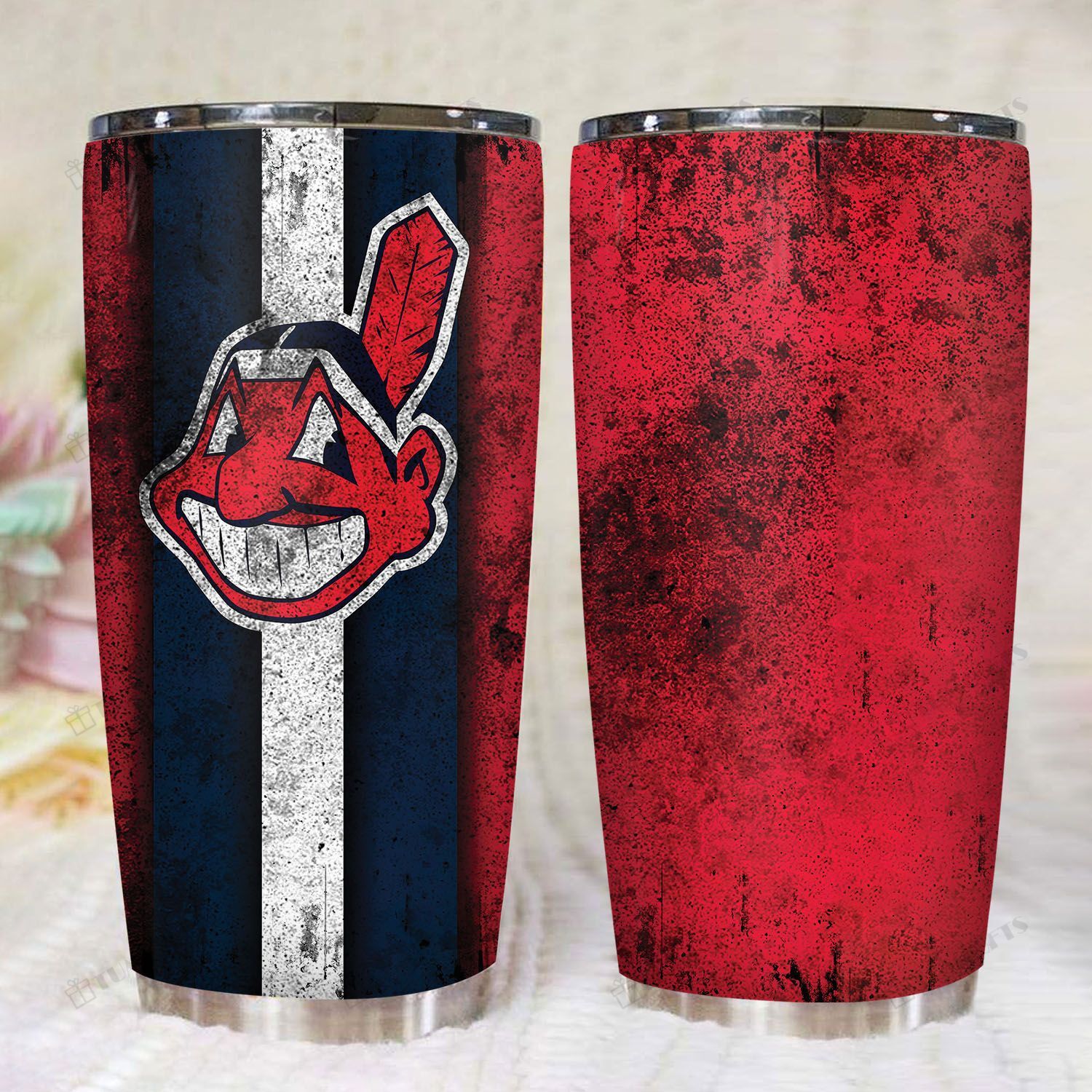 Cleveland Indians Baseball Grunge Style 20Oz Stainless Steel Tumbler