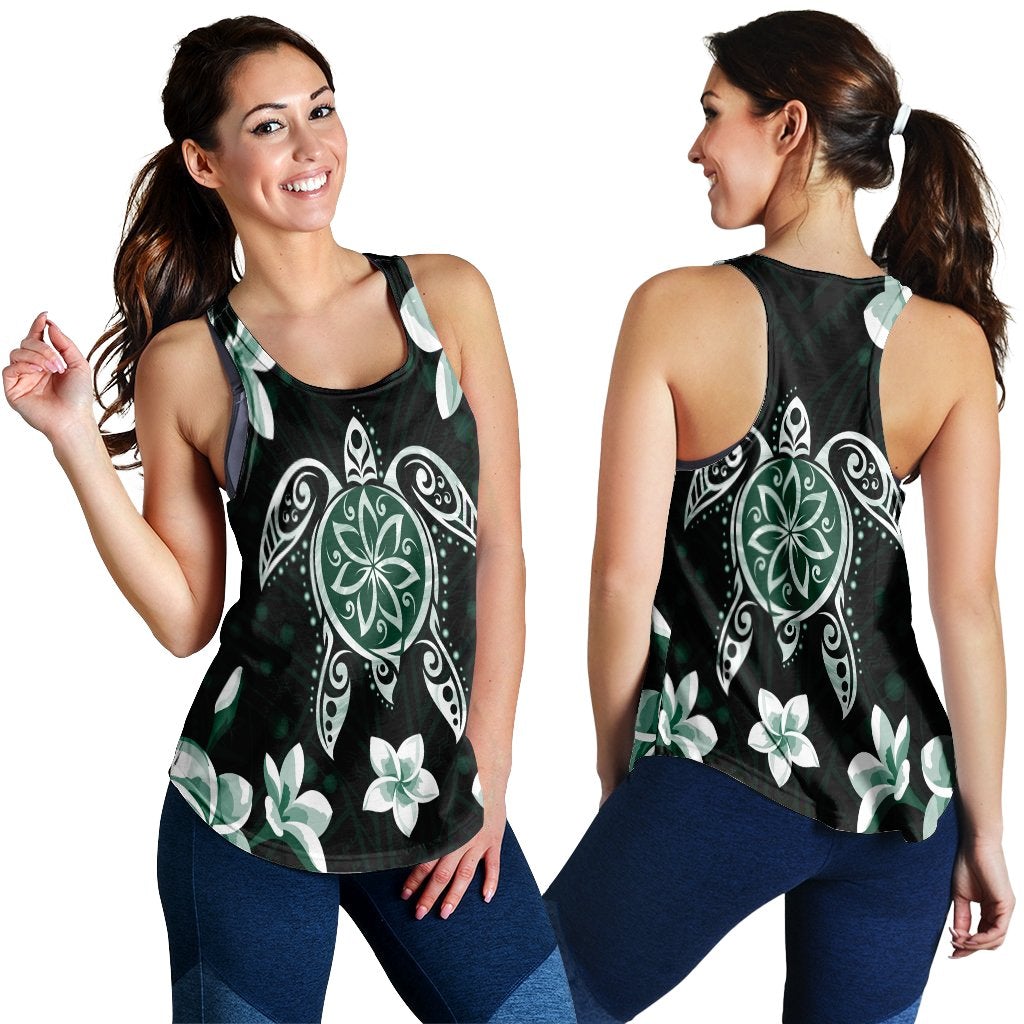 Hawaii Greenie Turtle Plumeria Racerback Tank Ha59353