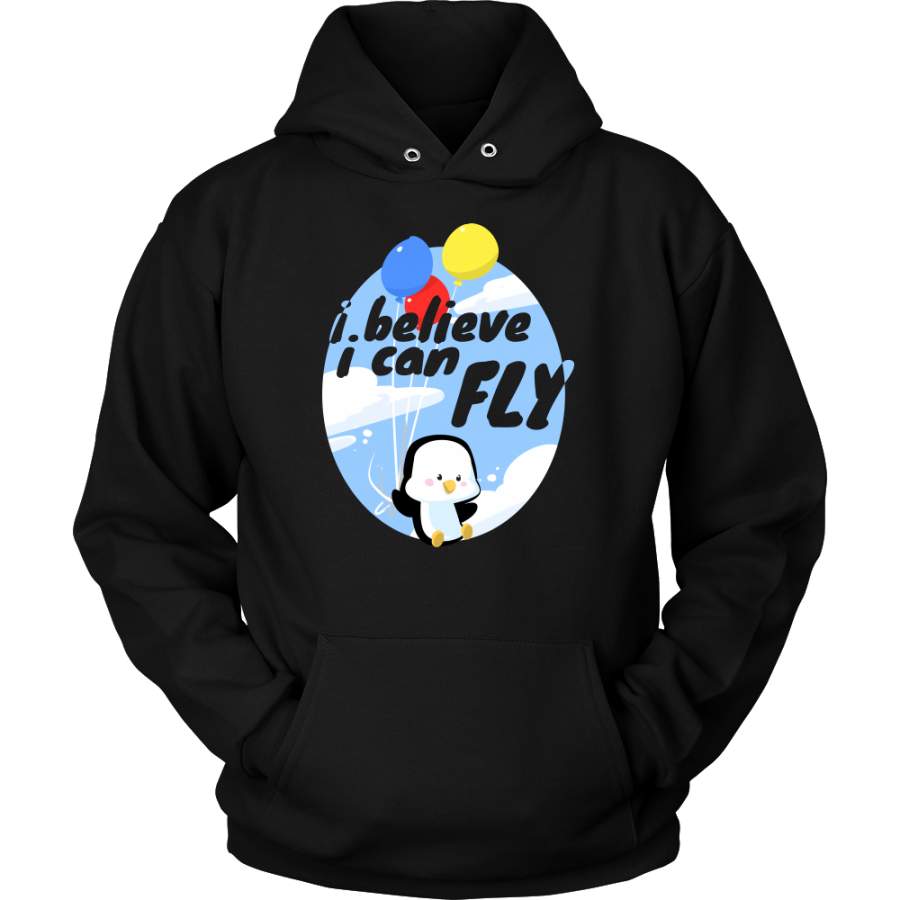 I Believe I can Fly Funny Penguin Balloon Hoodie