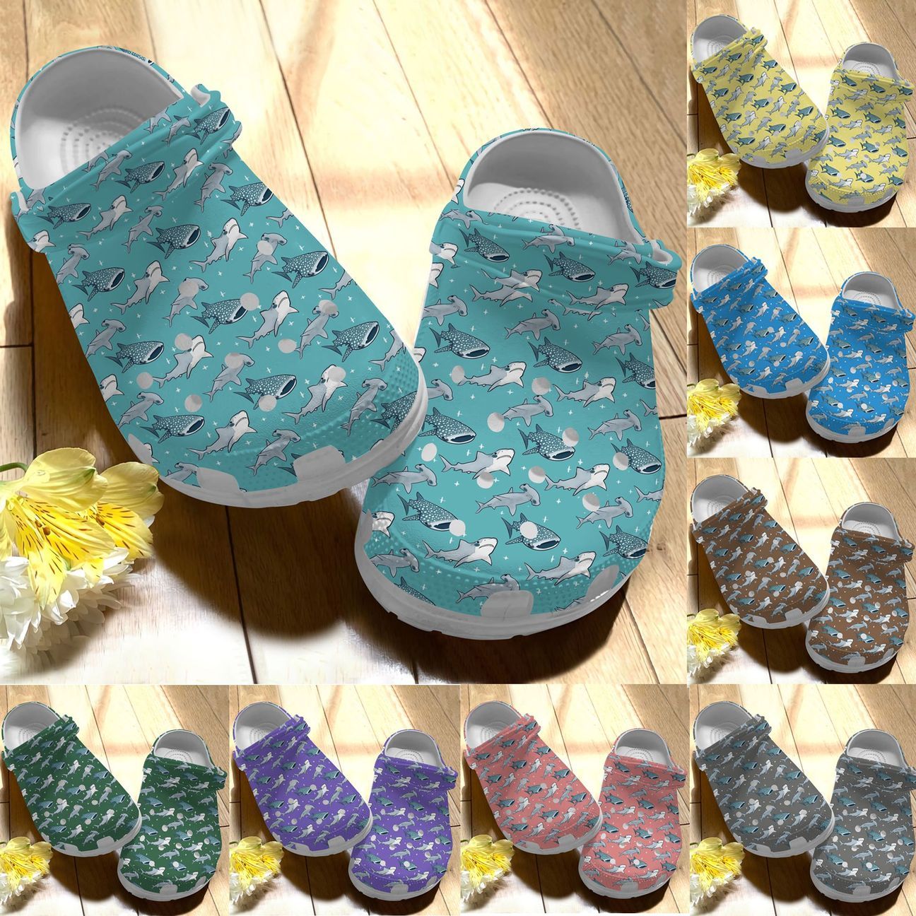 Shark Personalize Clog, Custom Name, Text, Fashion Style For Women, Men, Kid, Print 3D Color Series