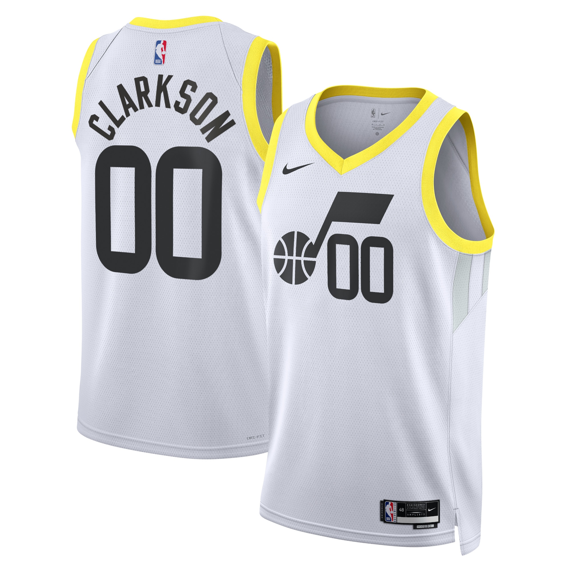 Utah Jazz Association Edition Swingman Jersey – White – Jordan Clarkson – Unisex