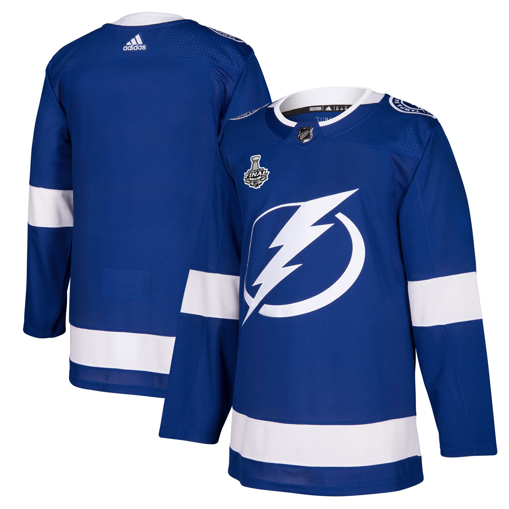 Men's Tampa Bay Lightning adidas Blue 2021 Stanley Cup Final Bound Authentic Patch Jersey