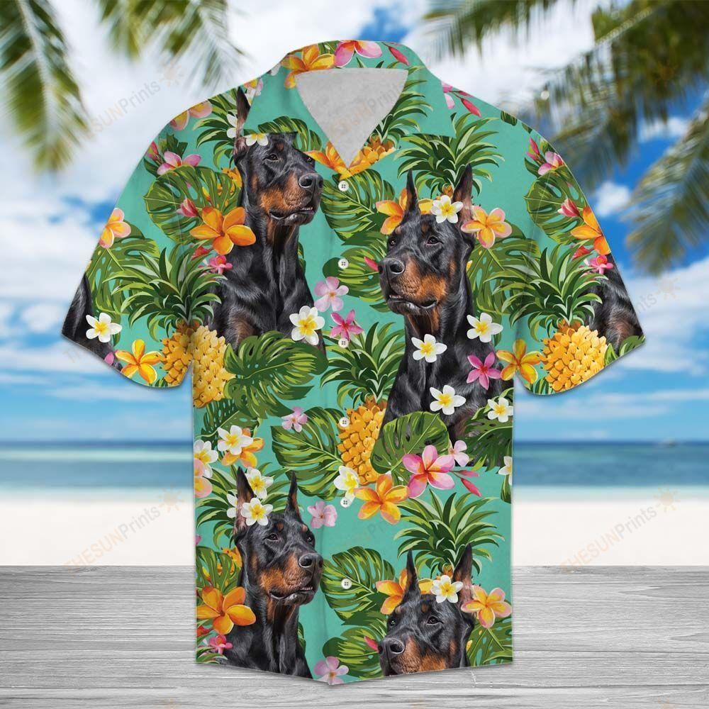 Tropical Pineapple Doberman Pinscher Hawaiian Shirt Ha22435