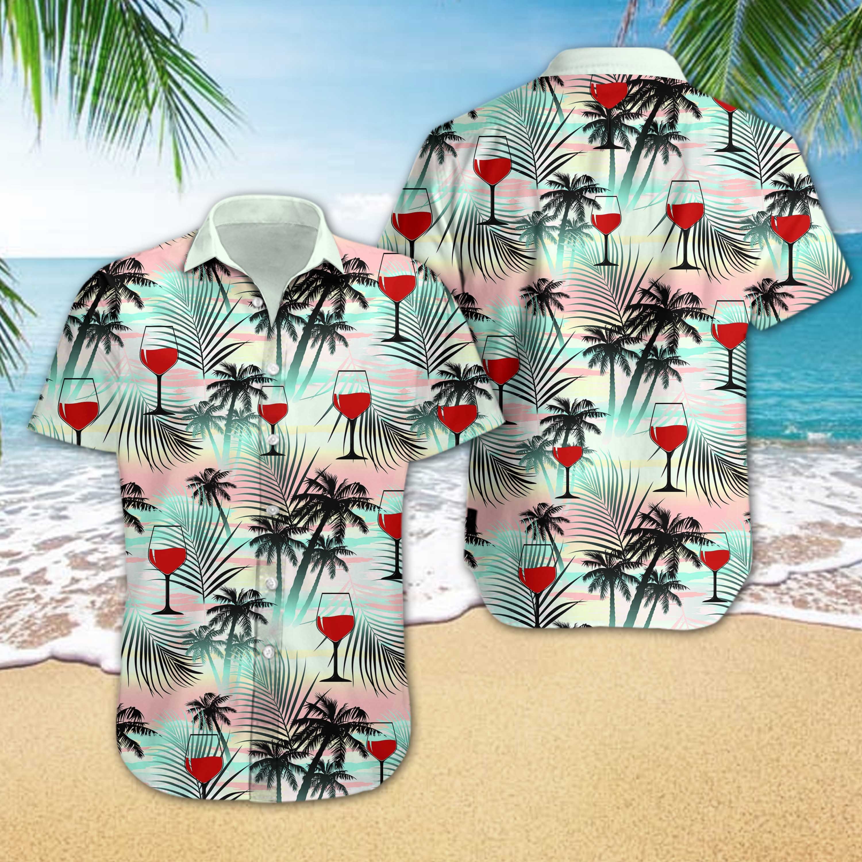 Wine Tropical Hawaii Shirt Ha81878