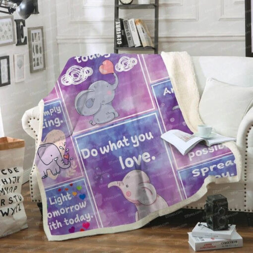 Adorable Elephant Blowing Heart Soft Cozy Lightweight Premium Blanket