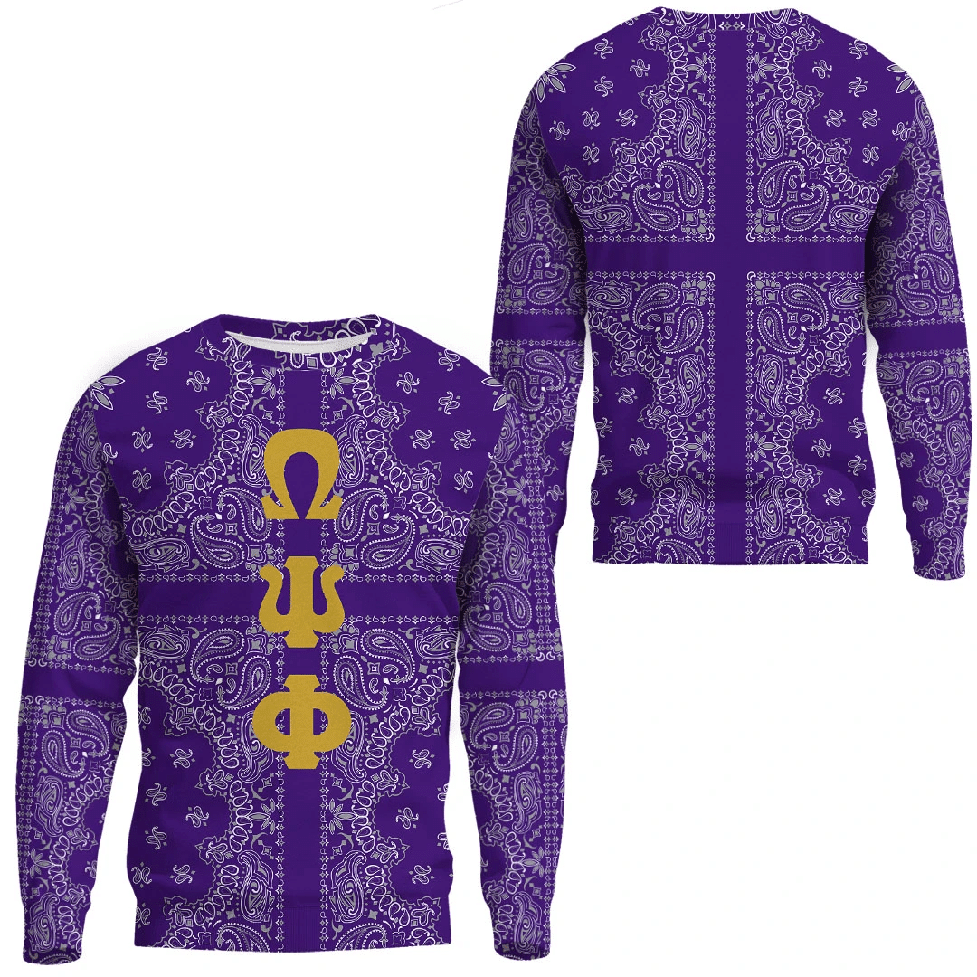 Fraternity Sweatshirt – Omega Psi Phi Paisley Style Sweatshirts