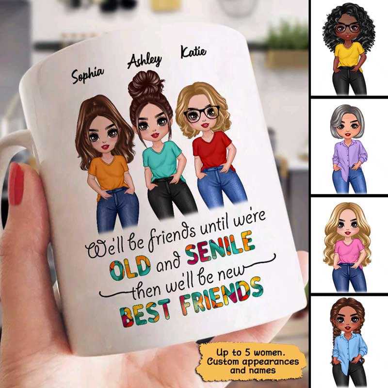 Posing Doll Friends Besties Sisters Personalized Mug