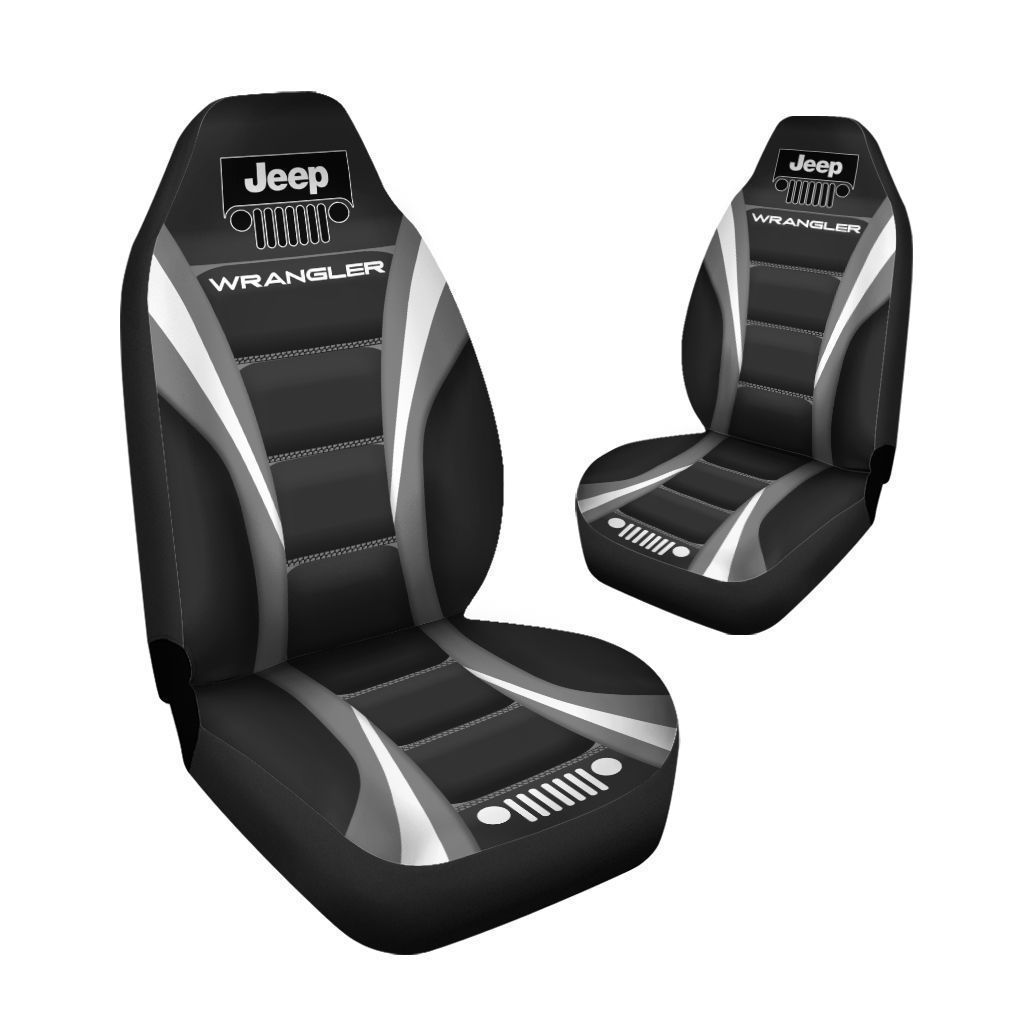 Jeep Wrangler Car Seat Cover (Set Of 2) Ver 3 (Grey) Redditprint Store