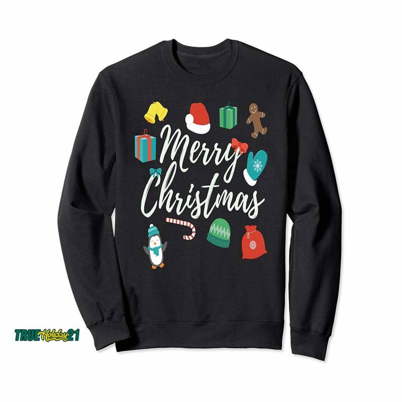 Christmas Merry Presents Gifts Candy Cane Design Sweatshirt