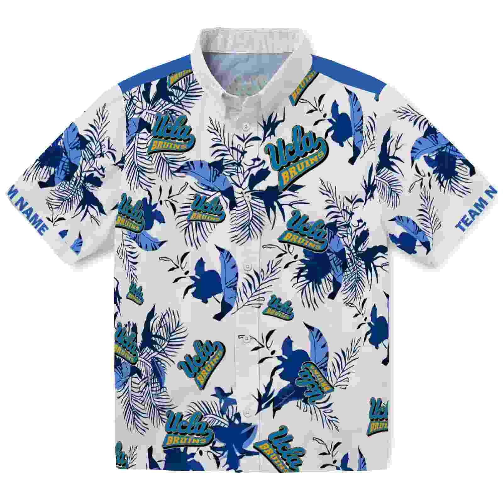Custom Ucla Bruins Botanical Theme Blue White Hawaiian Shirt