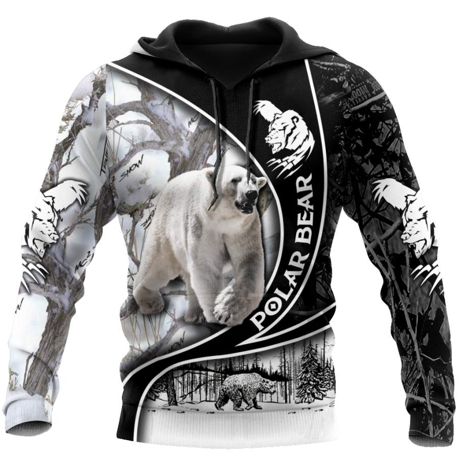 All Over Printed Polar Bear Hoodie VP03102001-MEI