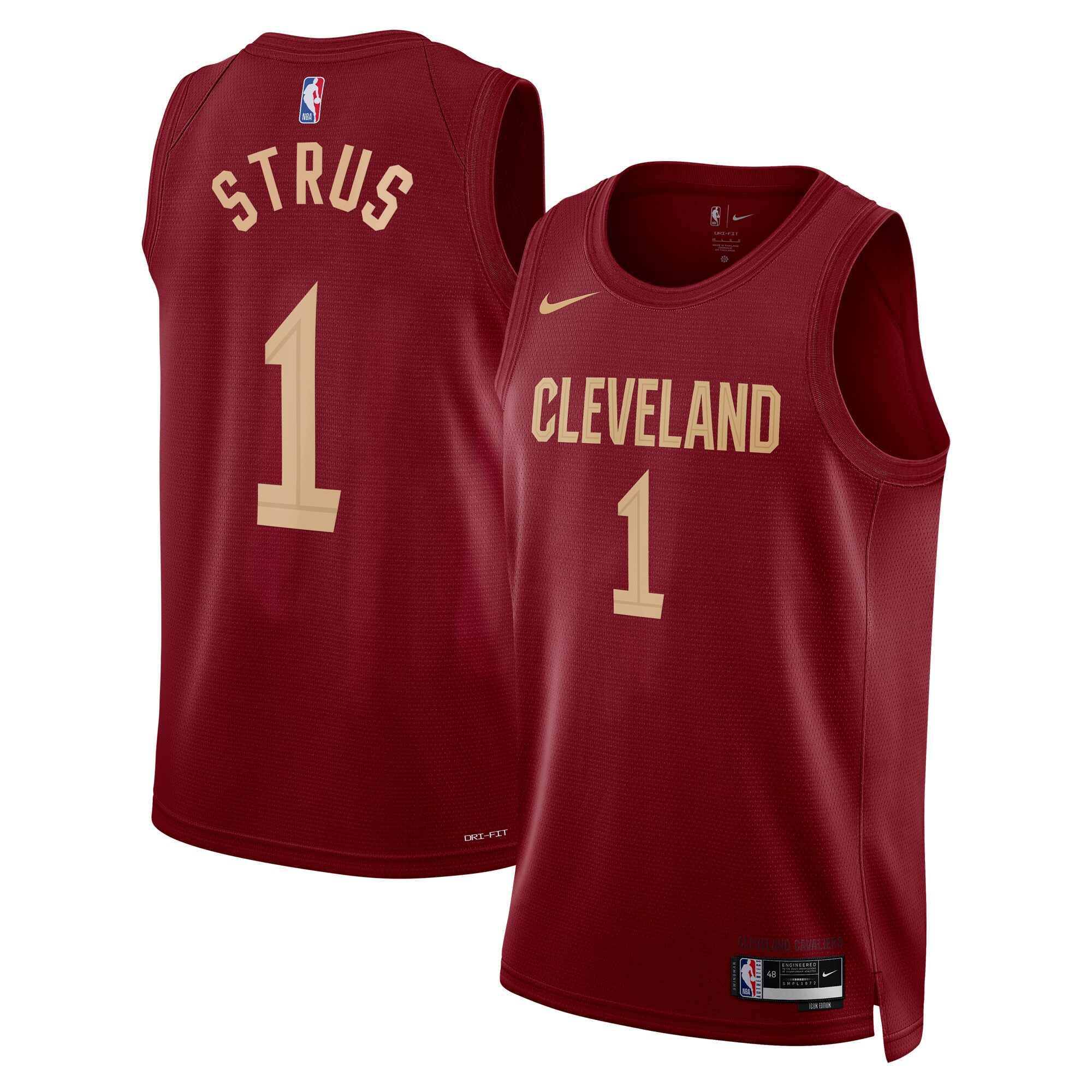 Cleveland Cavaliers Icon Edition Swingman Jersey – Maroon – Max Strus – Unisex