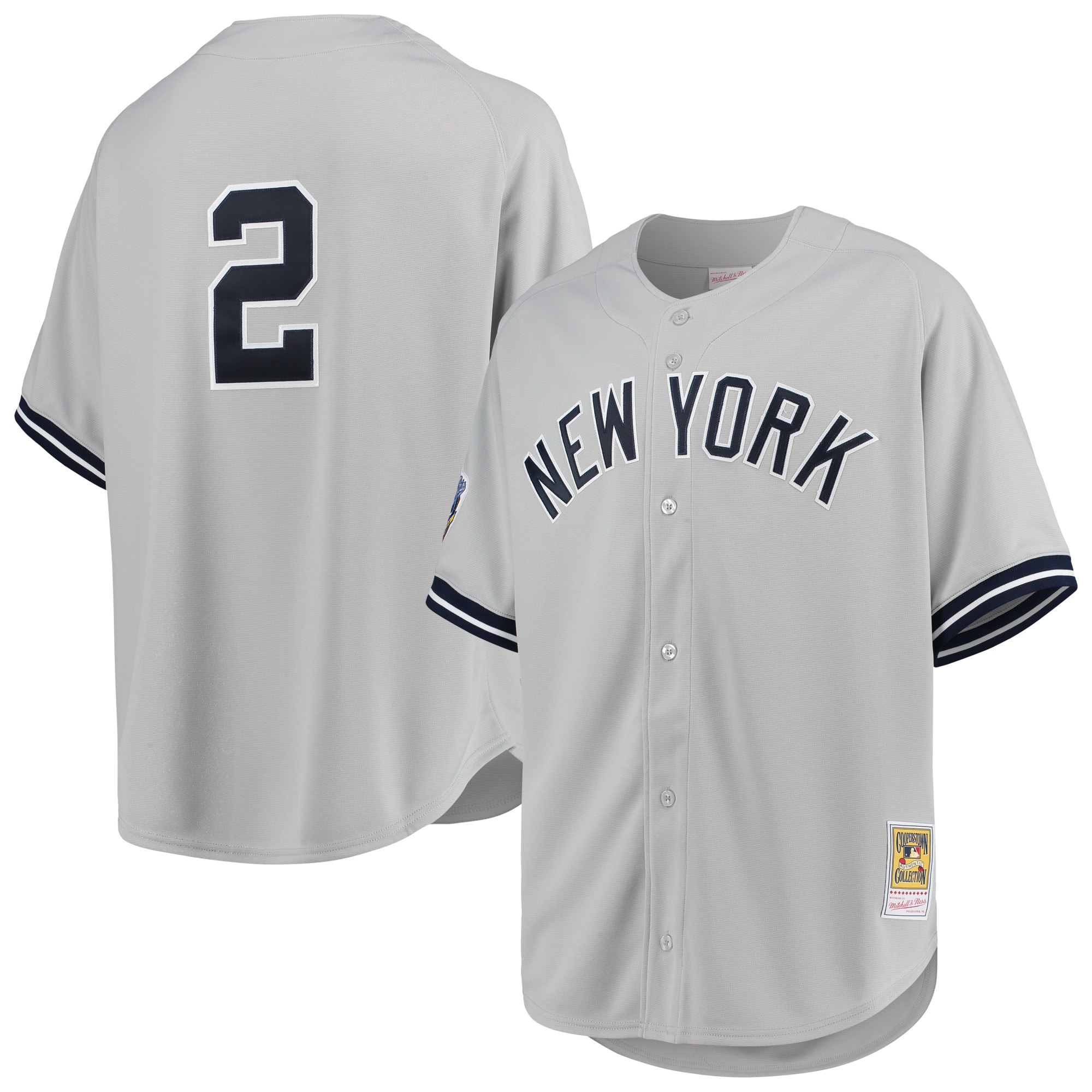 Men’s New York Yankees Derek Jeter Mitchell & Ness Gray 1998 Cooperstown Collection Road Authentic Jersey