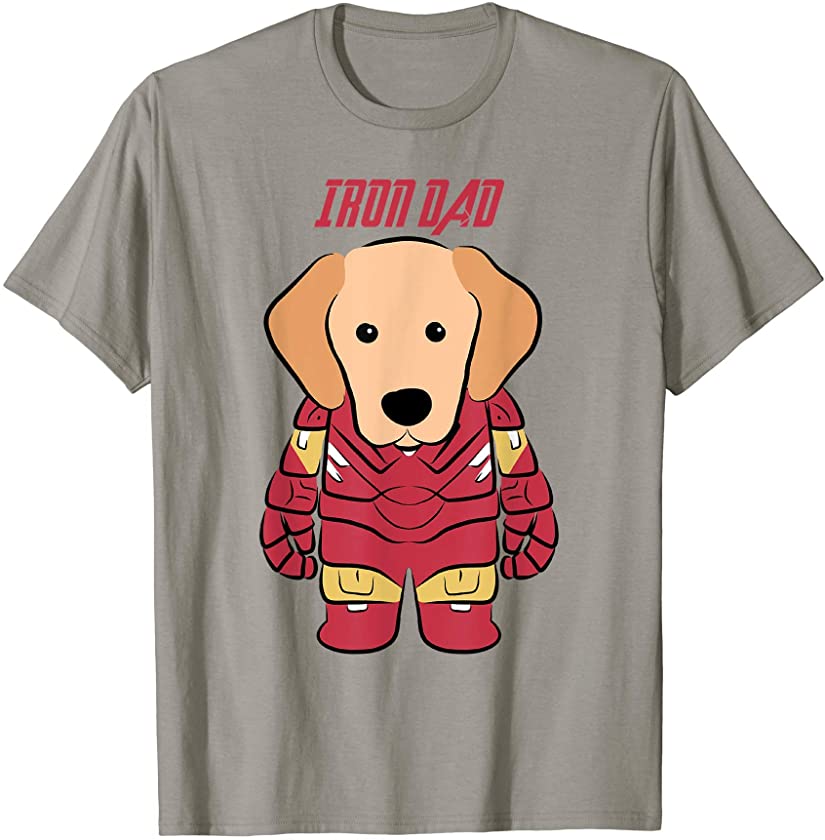 Colorful Iron Golden Retriever Dad Funny Puppy Lover Owner T-Shirt