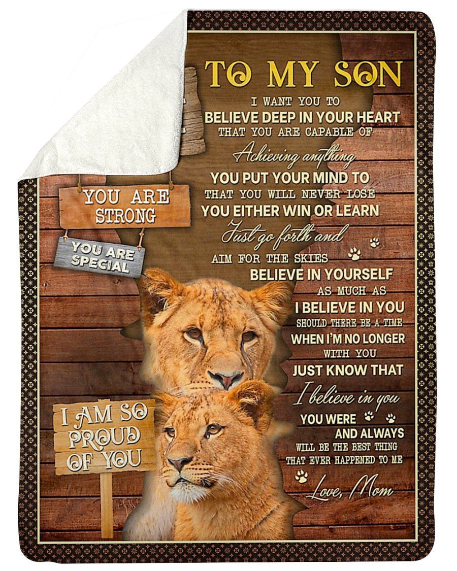 You Are Strong You Are Special Lion Mama Gift For Son Sherpa Blanket