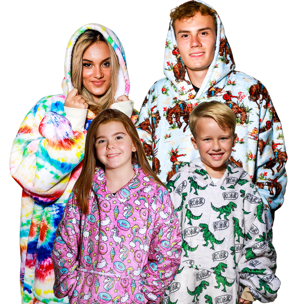 9Basic Hoodie Blanket Family Pack