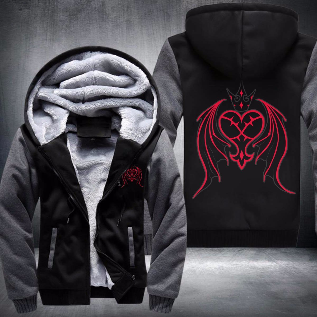 Kingdom Hearts Hoodies – Heartless Fleece Winter Warm Jacket