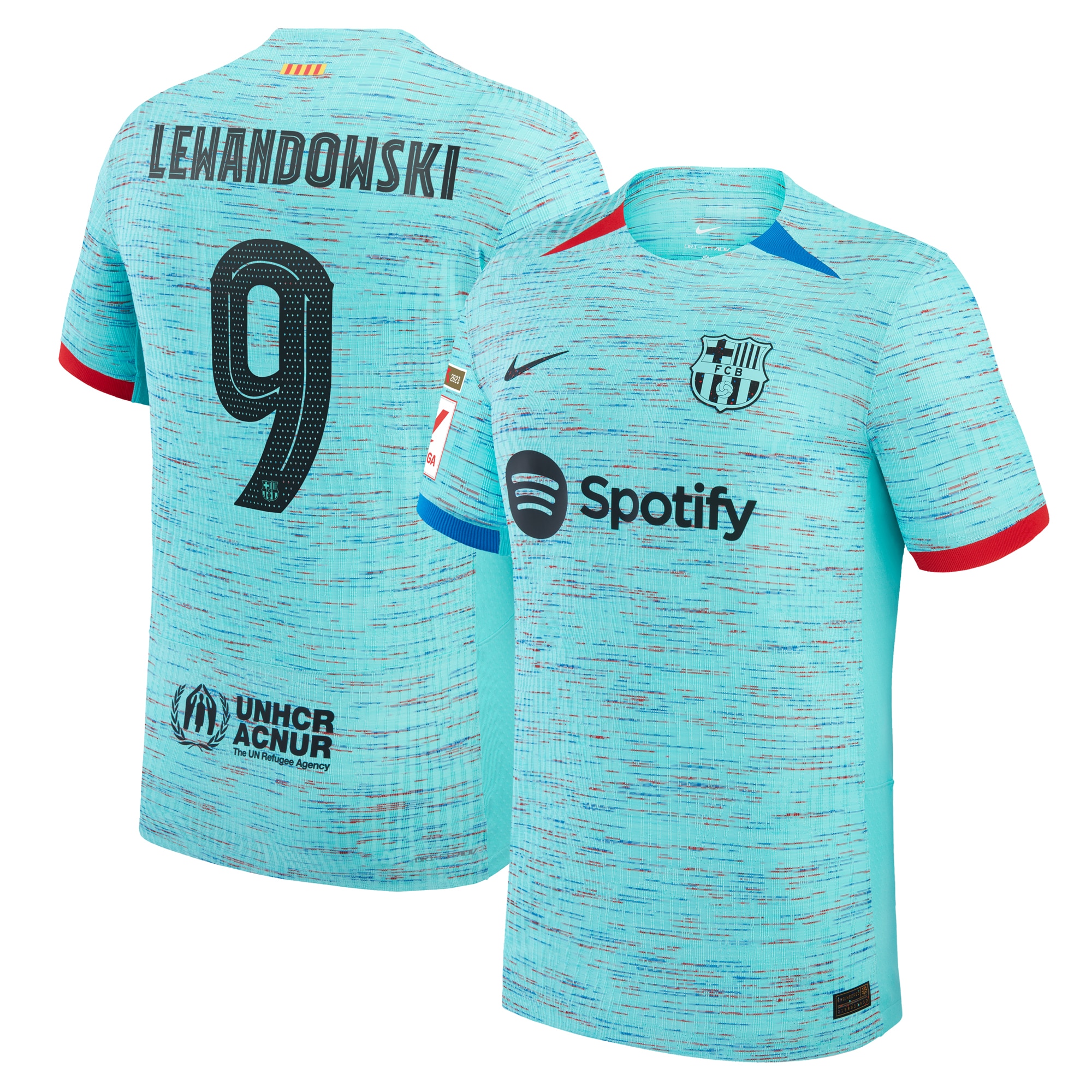 Robert Lewandowski Barcelona 2023/24 Third Authentic Jersey – Aqua