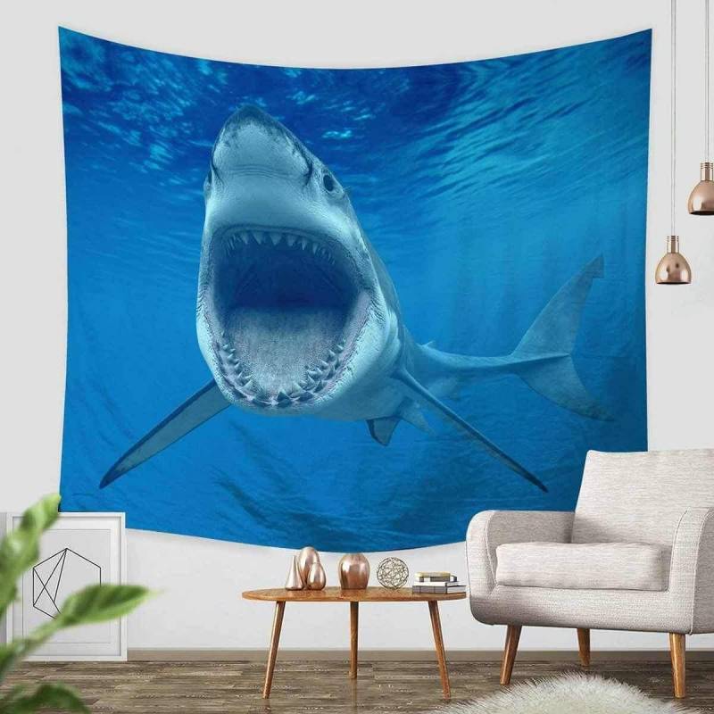 3D Custom Shark Tapestry Throw Wall Hanging Bedspread