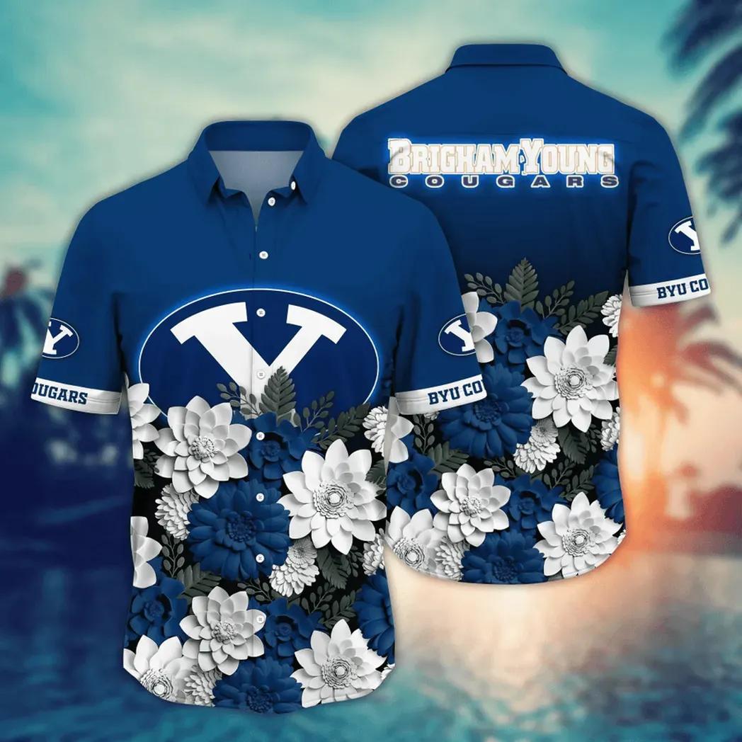 Byu Cougars Ncaa Flower Aloha Hawaiian Shirt 13, Ncaa Hawaiian Shirt