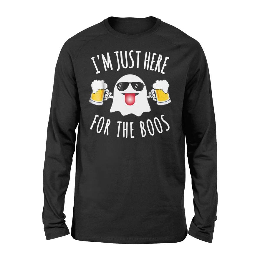 I’M JUST HERE FOR THE BOOS Funny Halloween Beer T Shirt – Standard Long Sleeve