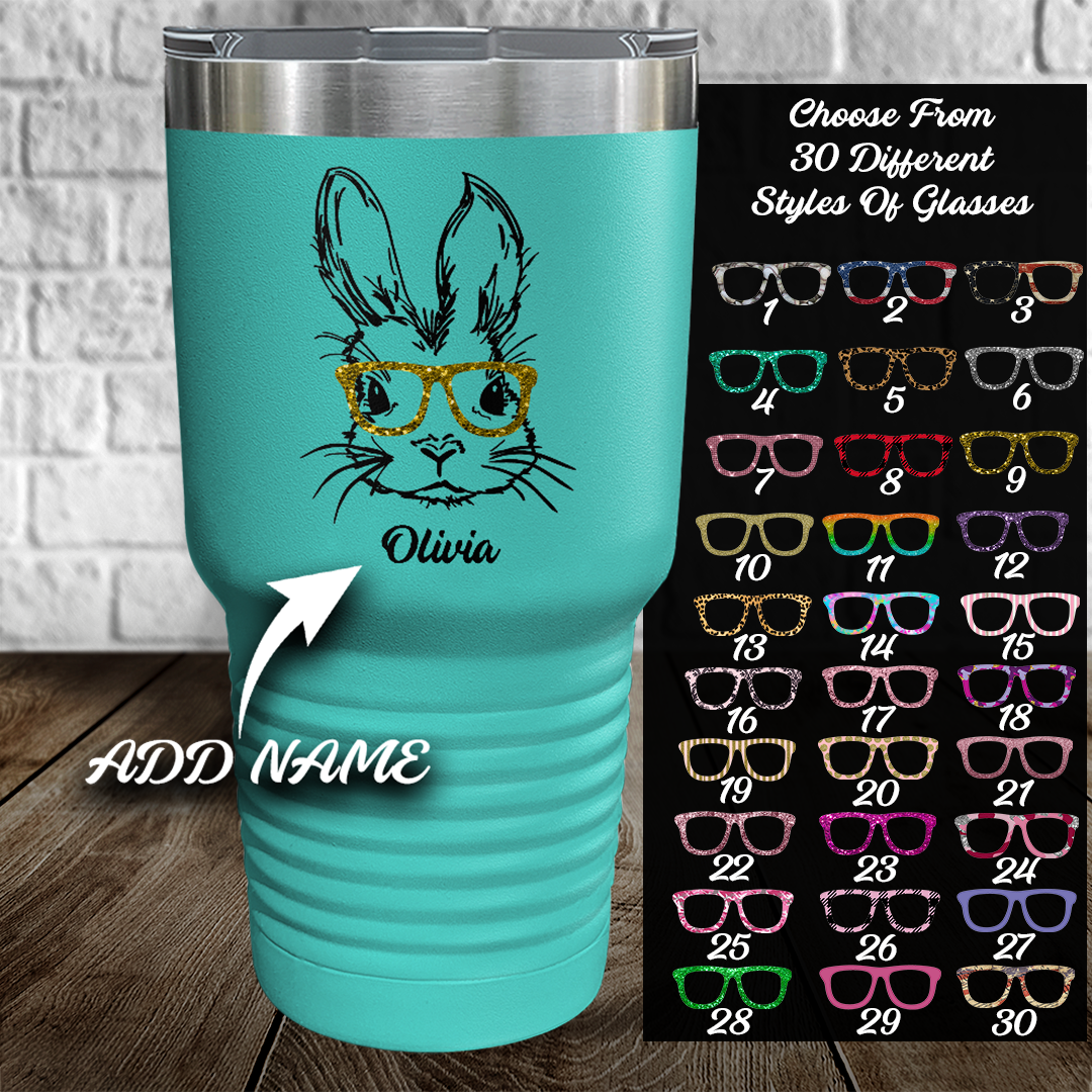 Cute Bunny With Glasses Tumbler