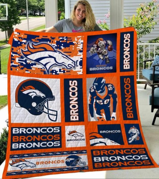 Denver Broncos 1 Quilt Blanket Bh92