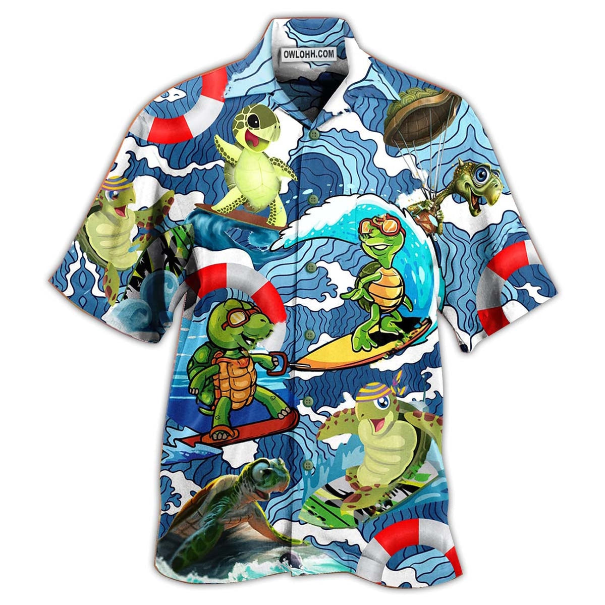 Turtle Surf Happy Style – Hawaiian Shirt  – Owl Ohh