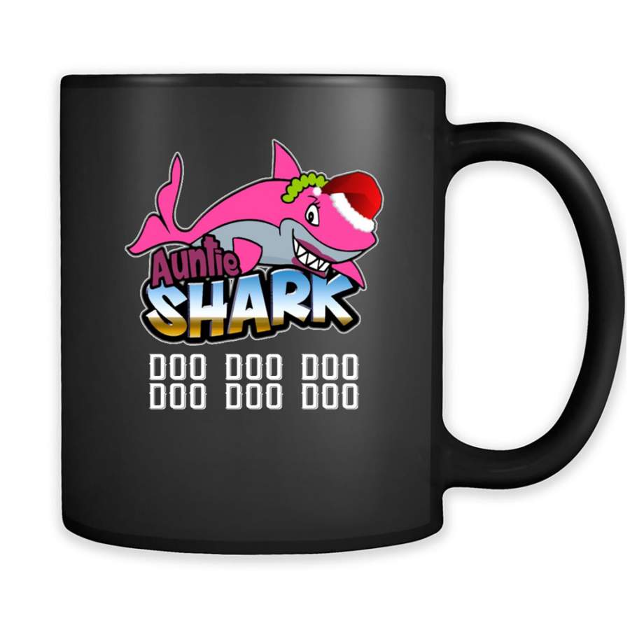 Auntie Shark Doo Doo Doo 1 – Full-Wrap Coffee Black Mug